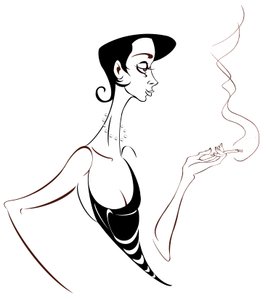 1920s fashion: party girl with drink